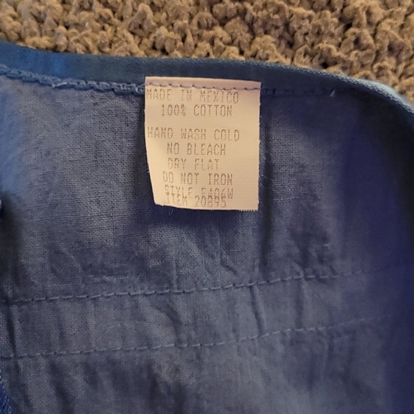 Blue 100% Cotton Midi Dress|Size M - Picture 4 of 4